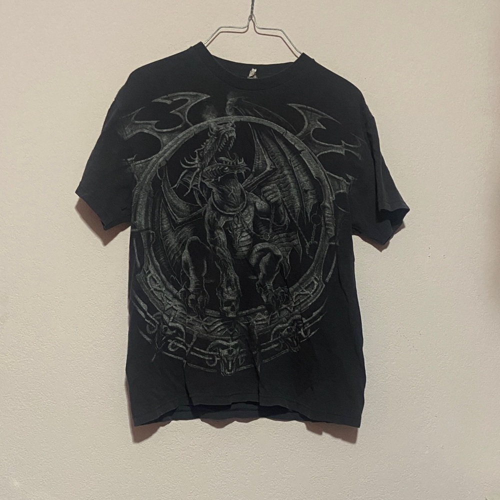 Black Graphic Dragon T-Shirt